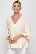 CARAMELA BLOUSE S/S BEIGE213180