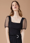 BCBG TOP S/S BLK214403