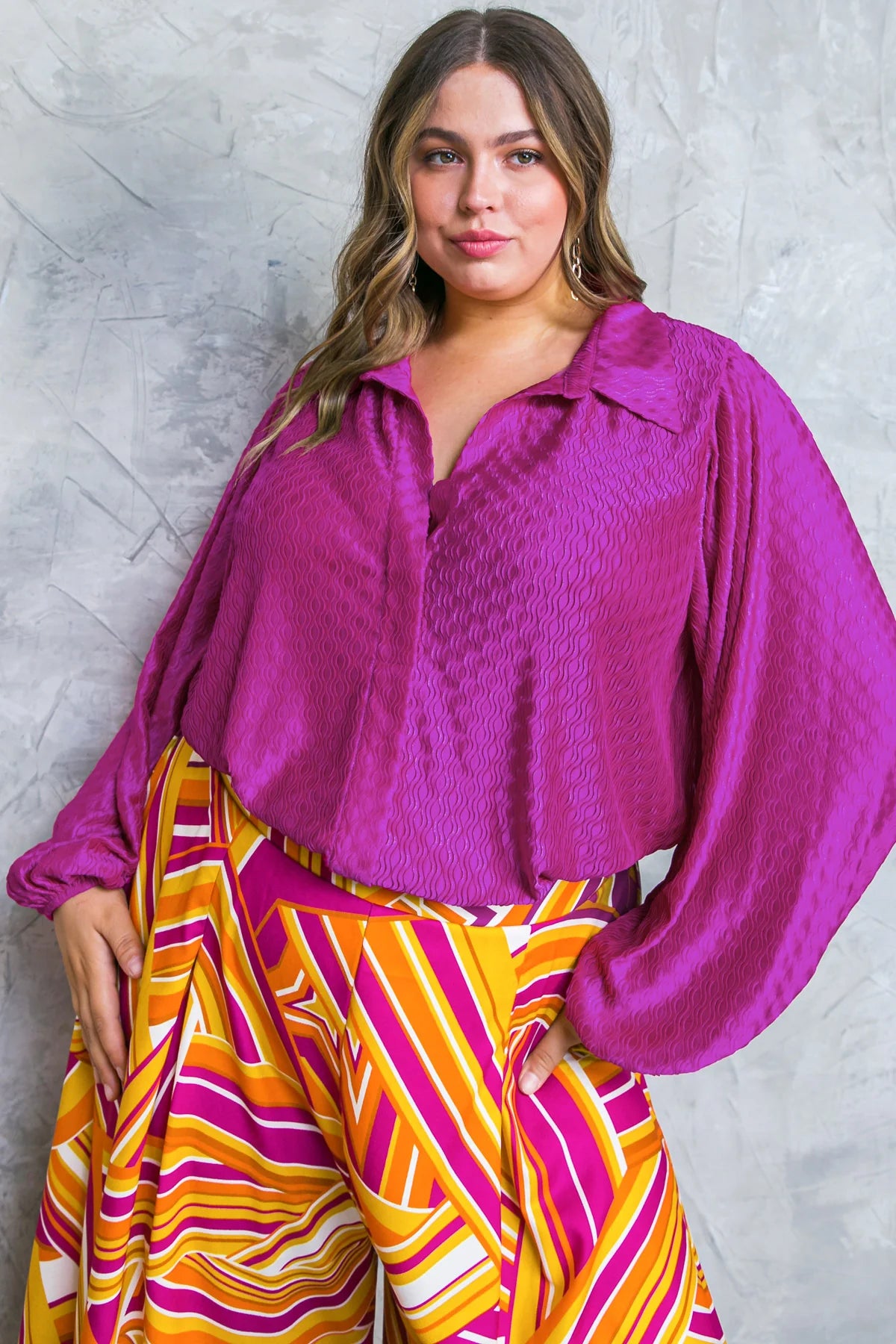 TOMATE BLOUSE L/S FUCHSIA223160