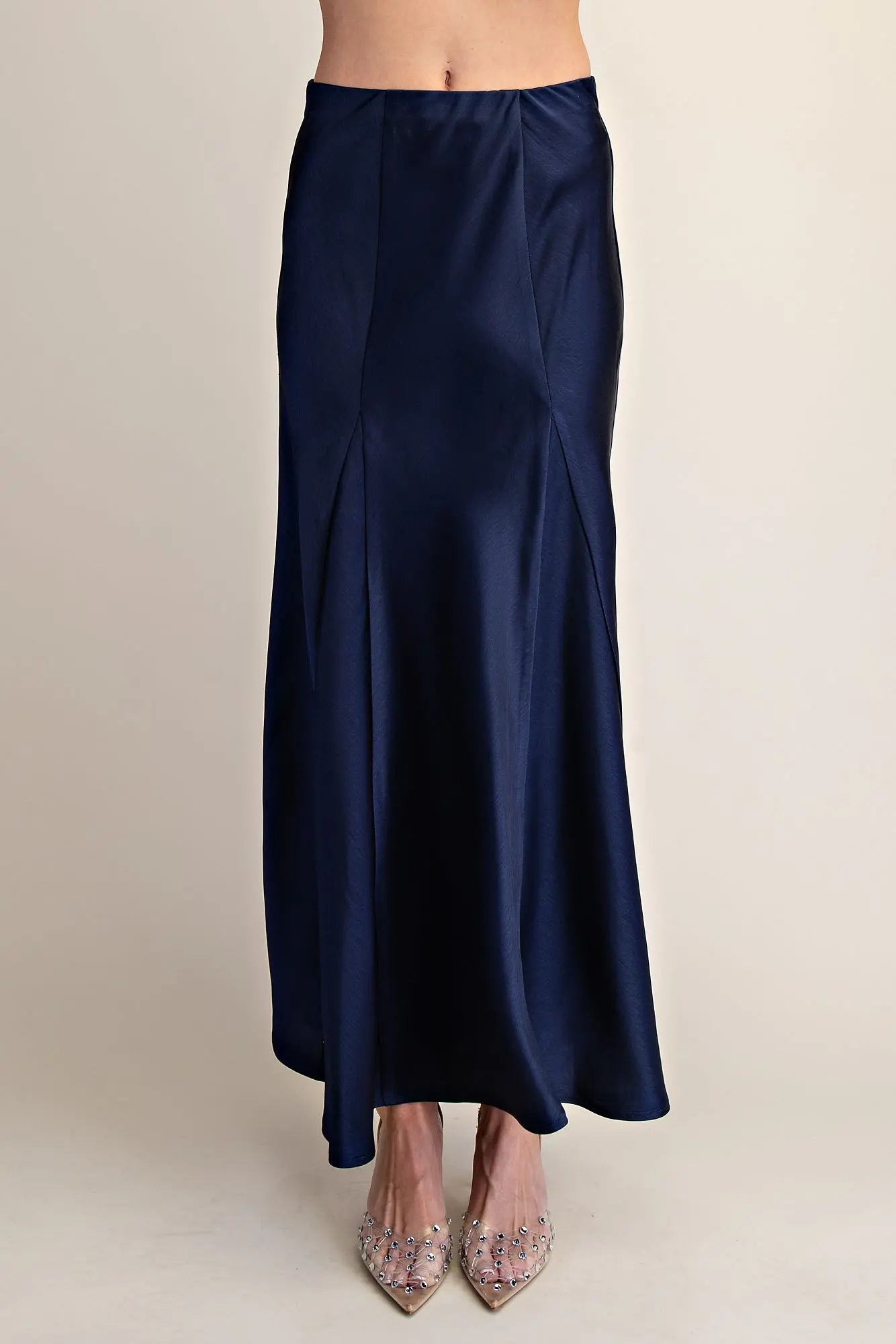 Glam Mermaid Satin Midi Skirt