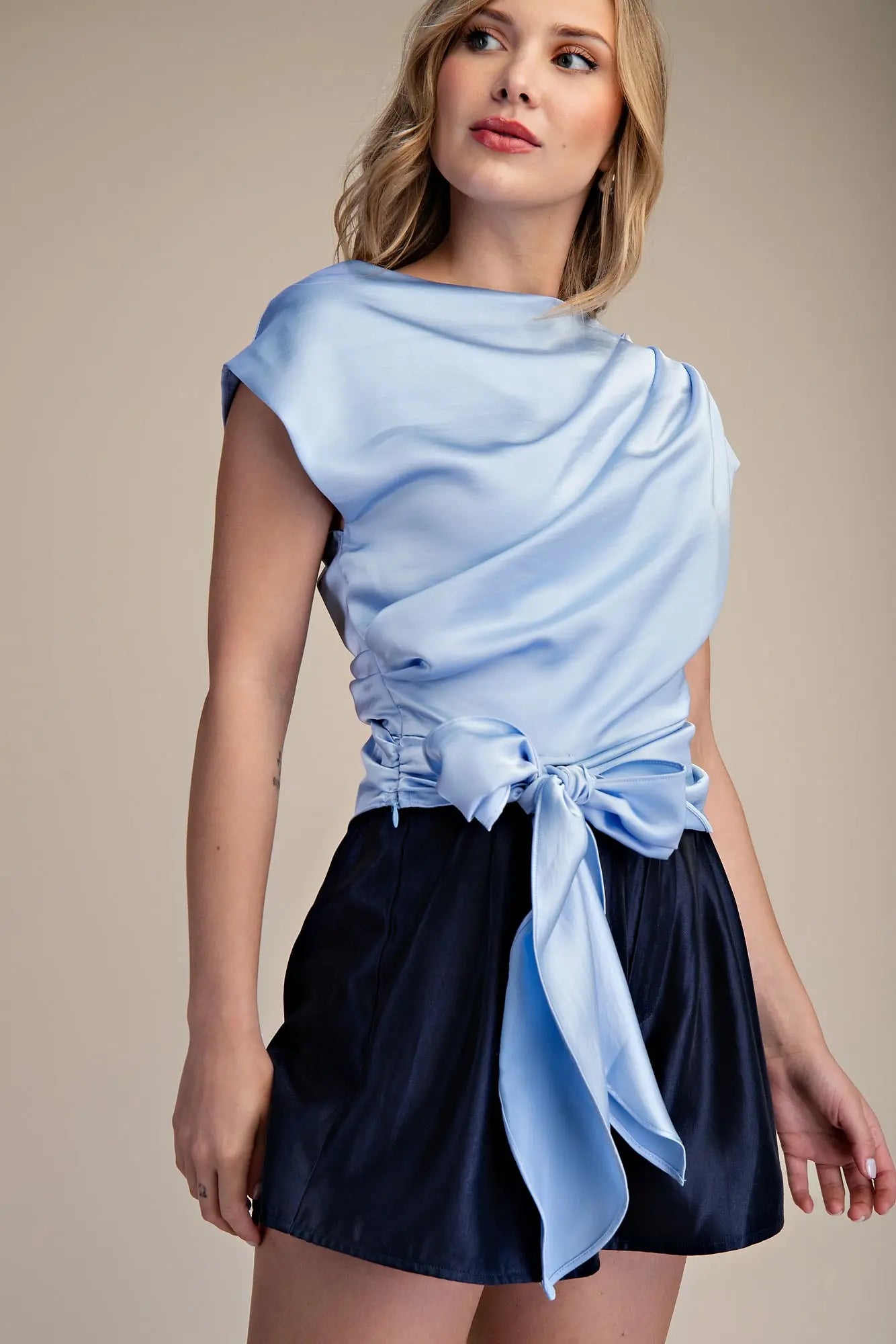 Glam Waist Tie Blouse