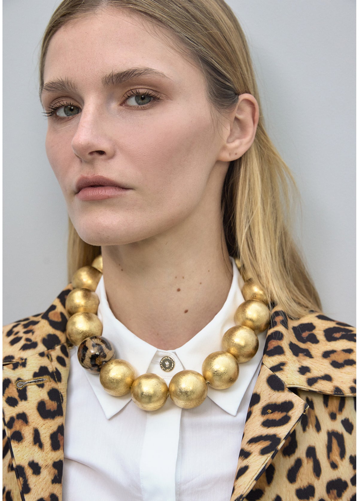 LOLA BEAD ANIMAL PRINT NECKLACE