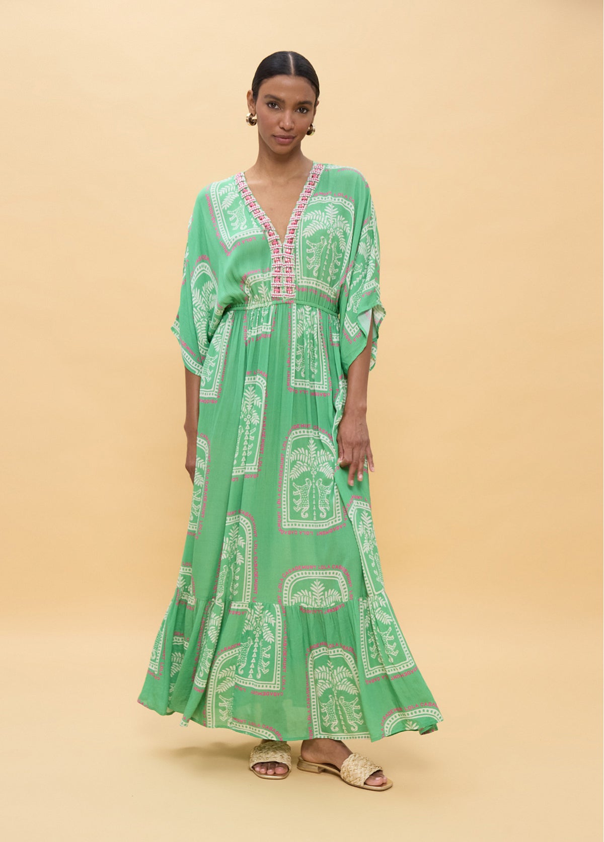 LOLA THAI PRINT LONG DRESS