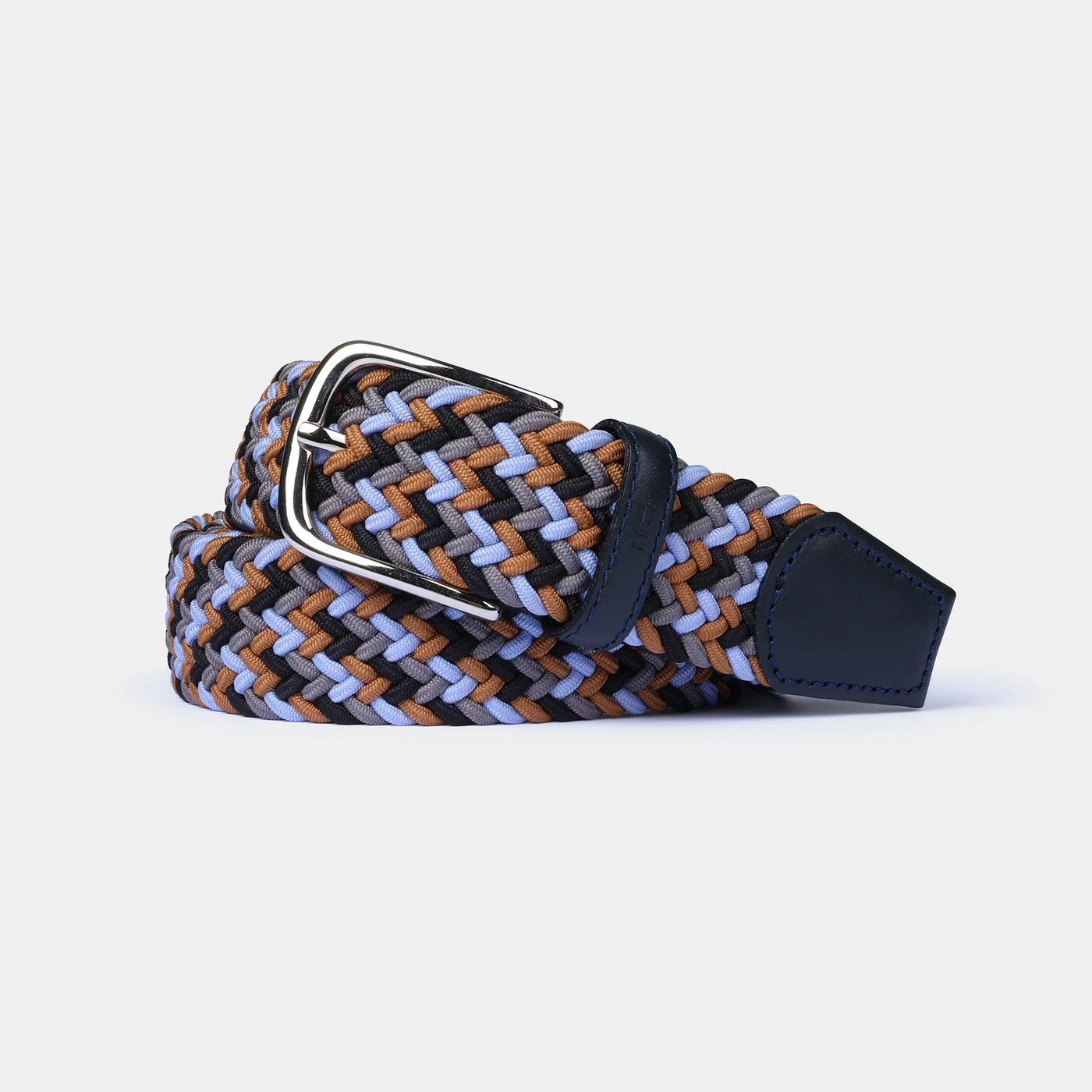 Braided Belt - Multi Brown Blue