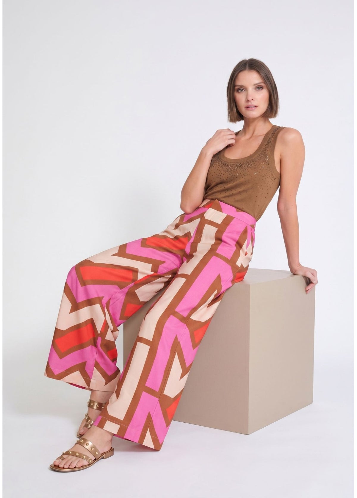 LOLA MULTI COLOR GEOMETRIC PANTS